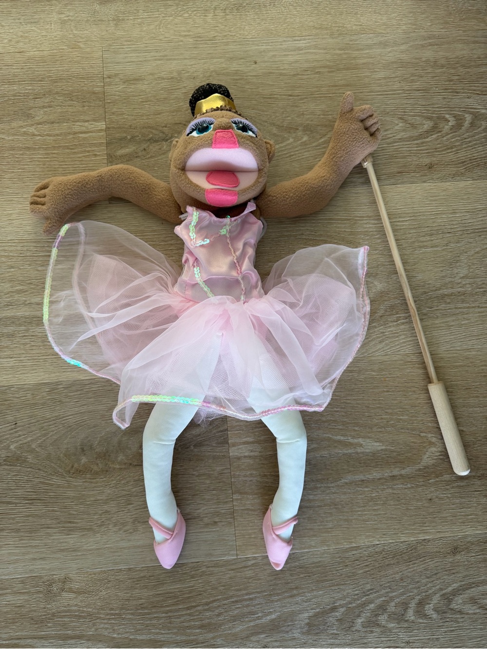 Melissa & Doug Pink Ballerina Puppet with Tulle Skirt
